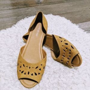 LANE BRYANT Fuax Suede Laser-cut Flats